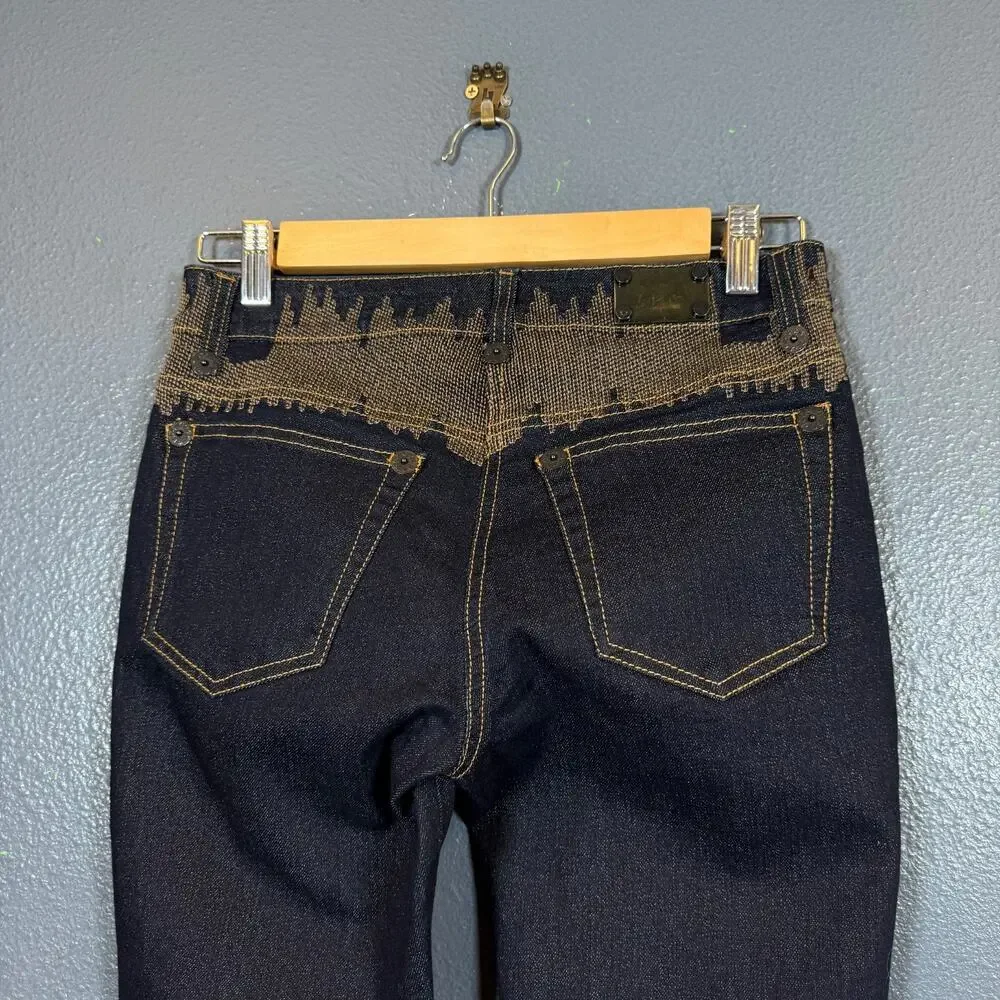 Angelo Marani Glam 40(27/28) women’s blue denim jeans Made In Italy